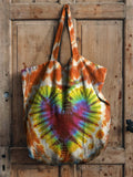 Tie-Dye Heart Pattern Art Printed Linen Tote Bag