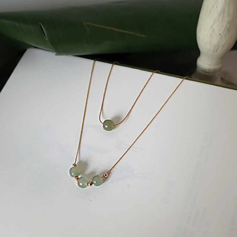 Transfer beads & agate Necklace