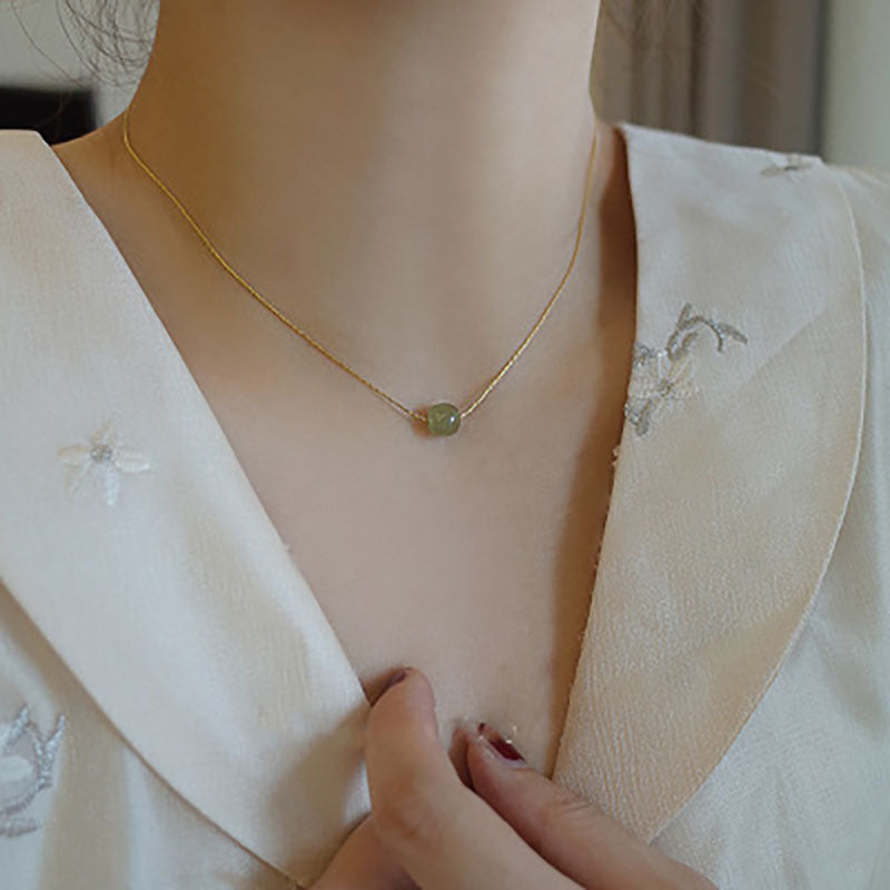Transfer beads & agate Necklace