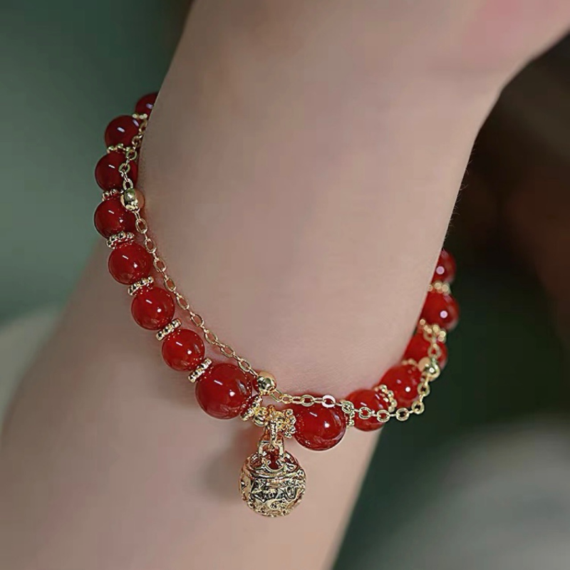 Lucky Bell • Emerald Jade stone bracelet