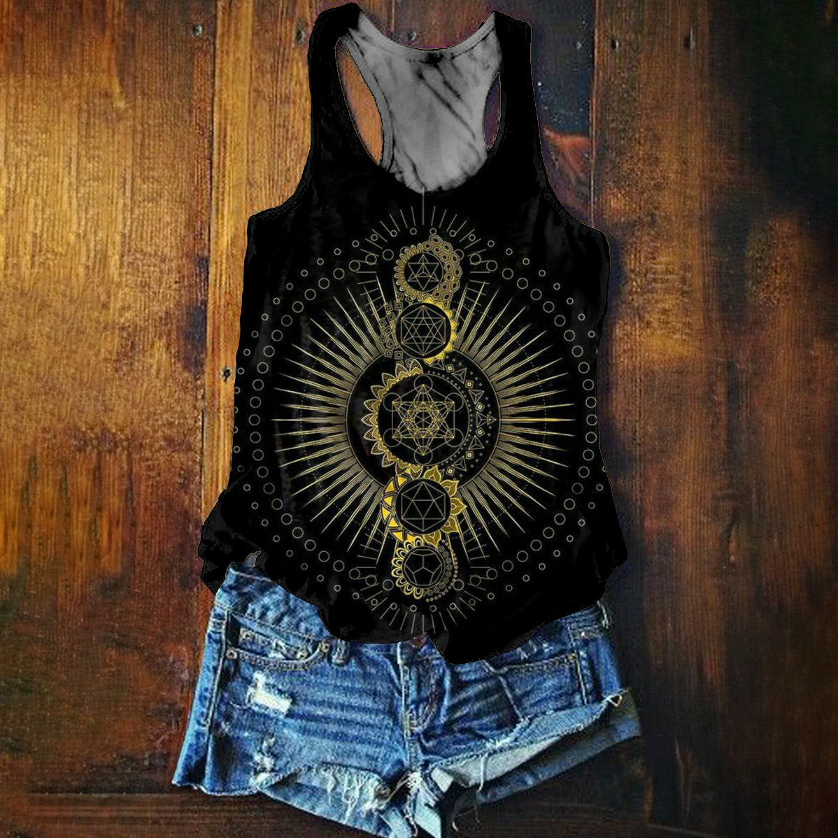 Women's Baguazhang Pattern Art Print Vest