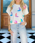 Colorful Sailboat Sequin T-shirt