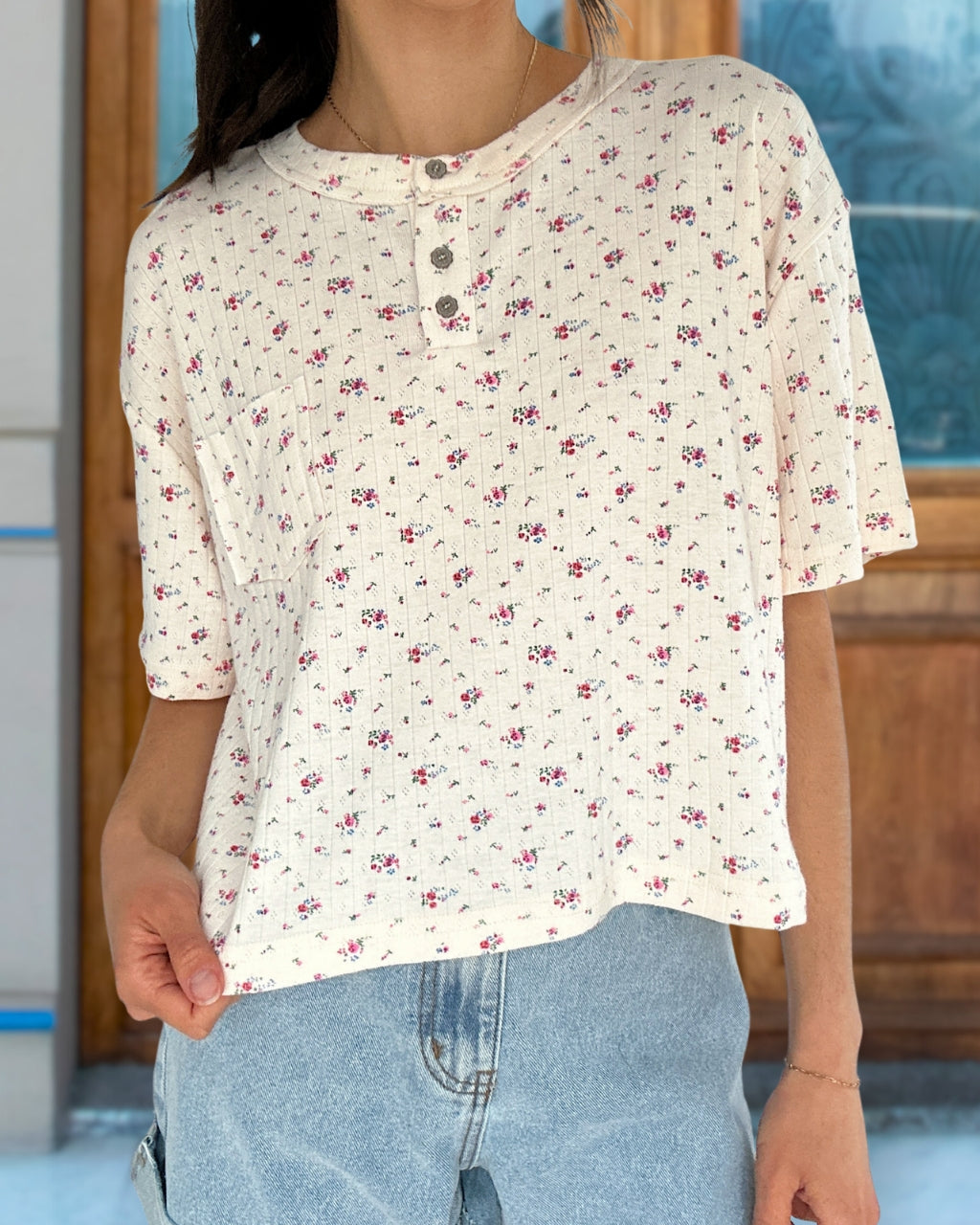 Quilted Floral Top