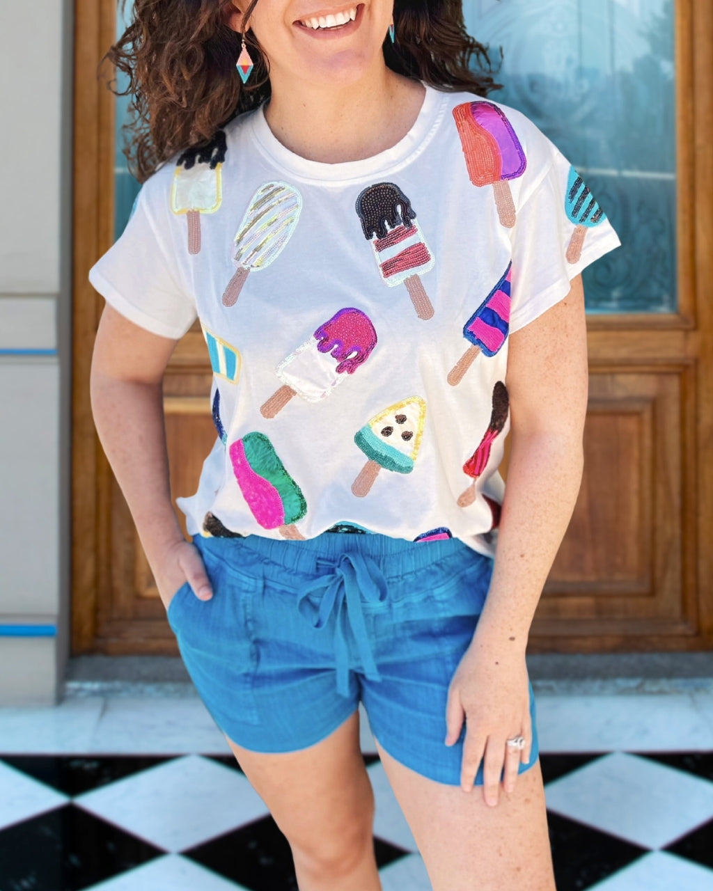 Ice cream sequin Tee