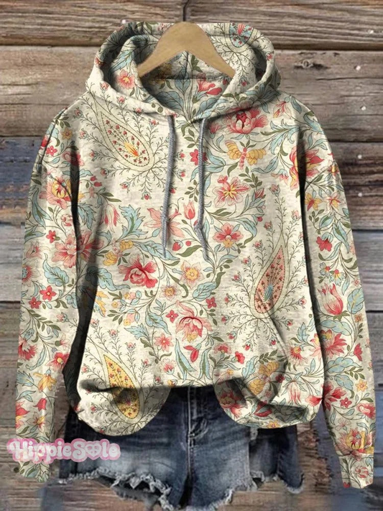 Women's Vintage Paisley Floral Print Casual Wide Leg Pants